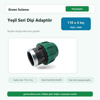 Poelsan Yeşil Seri Kablin Dişi Adaptör Metal Yüzüklü 110 x Poelsan Kaplin Ek Parçalar ürün görseli