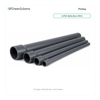 Pimtaş U-PVC Yapıştırma Muflu Boru PN16 ürün görseli - Green Sulama