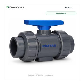 Pimtaş U-PVC Yapıştırma Muflu Küresel Su Vanası ürün görseli - Green Sulama