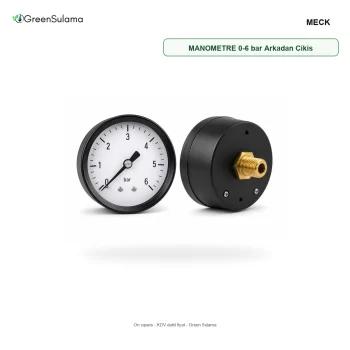 MECK MANOMETRE 0-6 bar Arkadan Cikis Celik Govdeli Manometre urun gorseli - Green Sulama