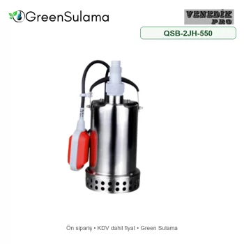 Venedik Pro QSB-2JH-550 Paslanmaz Çelik Gövdeli Temiz Su Drenaj Pompası ürün görseli - Green Sulama