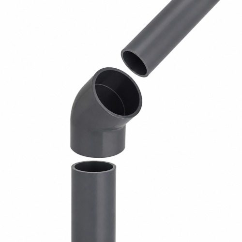 Pimtaş UH-PVC 45° Yapıştırma Muflu Dirsek – Ürün