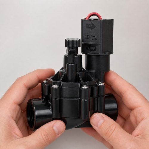 Rain Bird 100DV 9V kilitlemeli solenoid vana elde kullanım görünümü