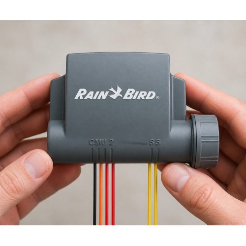 Rain Bird ESPBAT-BT 9V 2 istasyonlu Bluetooth kontrol ünitesi elde kullanım görünümü