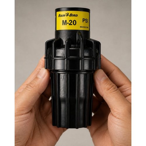 Rain Bird PSI-M20 20 PSI basınç regülatörü bahçede sinematik görünüm