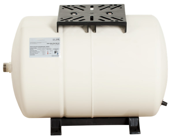 Water Sound 100 Litre Sabit Membranlı Yatık Tip Motor Şaseli Tank Hidrofor Tankı